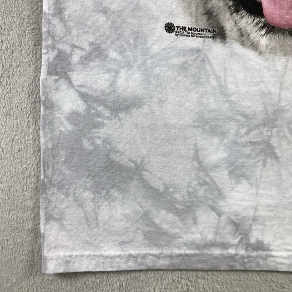 2014 The Mountain White Tiger Shirt Adult Small Gray Tie Dye Graphic Tee SS - Picture 4 of 13